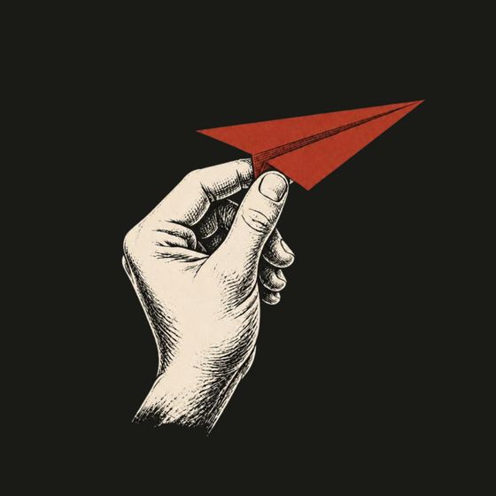 Sell It Forward logo: a paper-coloured hand pinching a red paper plane